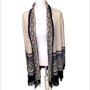 Wrangler Western Cardigan Fall Sweater With Fringe- Women’s Size Medium